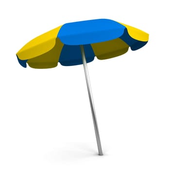 Beach umbrella. 3d illustration isolated on white background