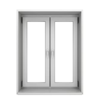 Plastic window. 3d illustration isolated on white background