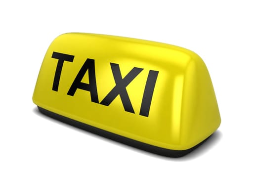 Taxi sign. 3d illustration isolated on white background
