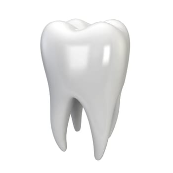 White tooth. 3d illustration isolated on white background