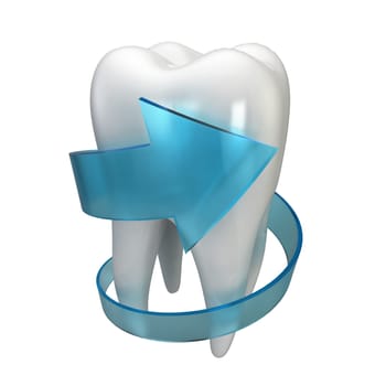 Tooth protection. 3d illustration isolated on white background