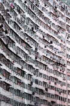 Old apartments in Hong Kong at day