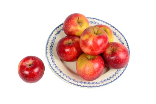 Dish of Apples on the white background