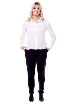 Charming young business lady in formals