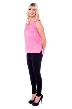 Pretty young woman in trendy casuals