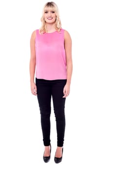 Full length shot of young charming lady