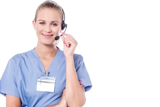 Cheerful call centre operator, medical expert.