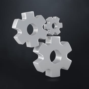 Gears on black background.