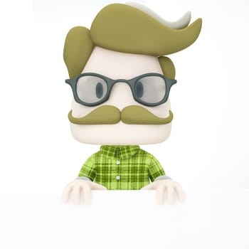 Hipster Man With Empty Board