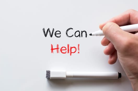 Human hand writing we can help on whiteboard