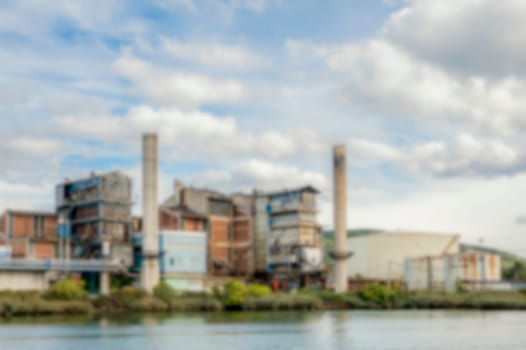 Blurred Old factory .Blur backgrounds concept
