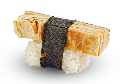 japanese sushi isolated  on white background with clipping path.