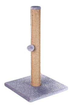 Cat scratching post  isolated on  white  background