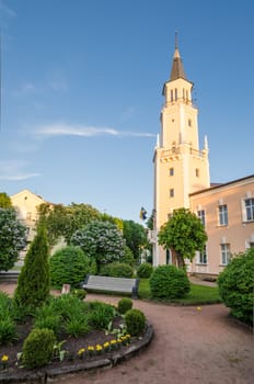 Park in front of City Hall in Sillamae, Estonia