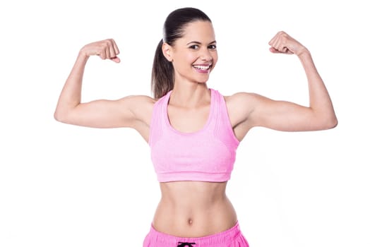 Studio shot of fitness freak model