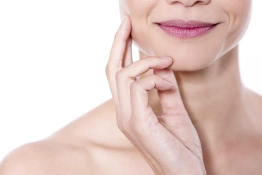 Cropped closeup of a beautiful pair of smiling lips