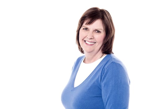 Casual senior woman posing to camera