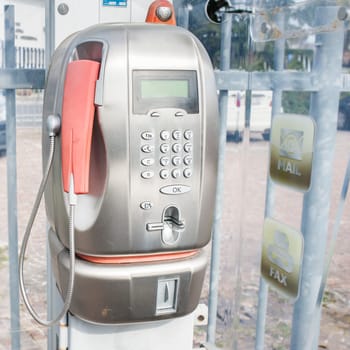 Old public payphone, no longer in operation.