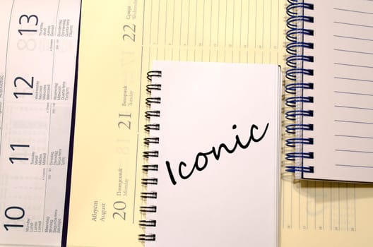 Iconic text concept write on notebook