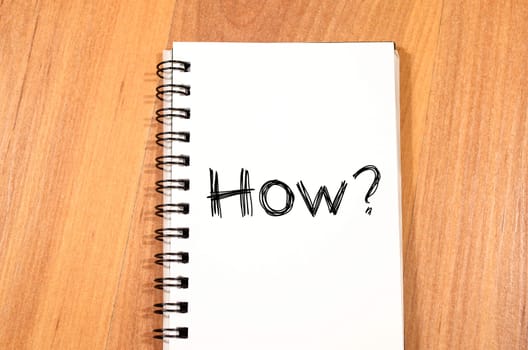 How text concept write on notebook