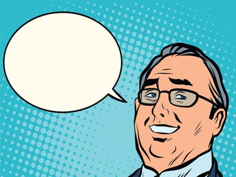 face business boss comic book bubble pop art retro style