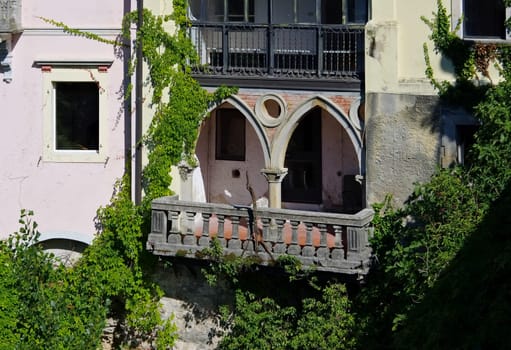 old Gothic balcony in Italy - traditionel gothic balcony in Italy
