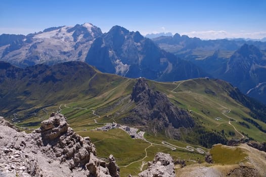 Marmolata in the Italian Dolomites - Marmolada mountain in italianDolomites