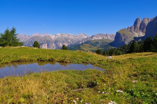 Sellajoch in the Dolomites,Italian Alps - Sella pass in Dolomites,italian Alps