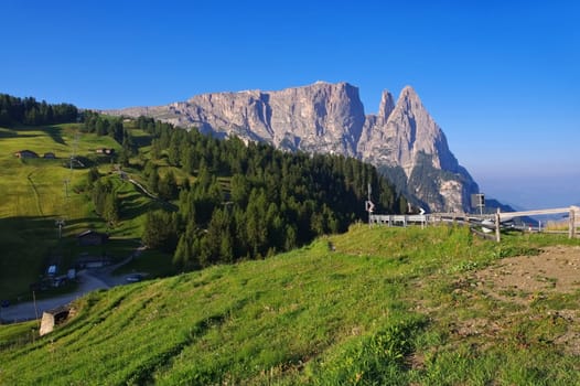 the mountain Schlern in South Tyrol,Italian Dolomites - mountain Schlern in Alto Adige,italian Dolomites