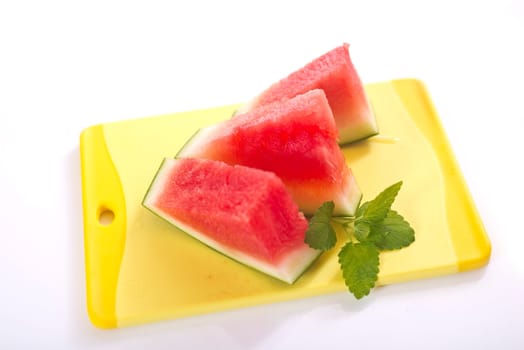diced melon,watermelon on a light background