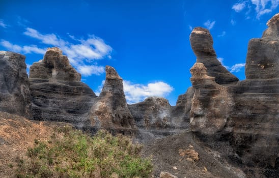 beautiful rock formations at the Barranco de las Piletas in Lanzarote