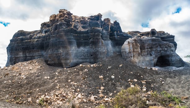 beautiful rock formations at the Barranco de las Piletas in Lanzarote