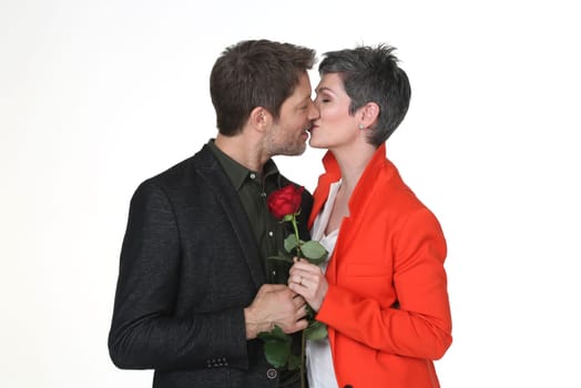 Mickey Hardt and Cheryl Shepard . ARD-Telenovela " Red Roses "" Photocall at the Briese Studio Hamburg on 18.04.2016"