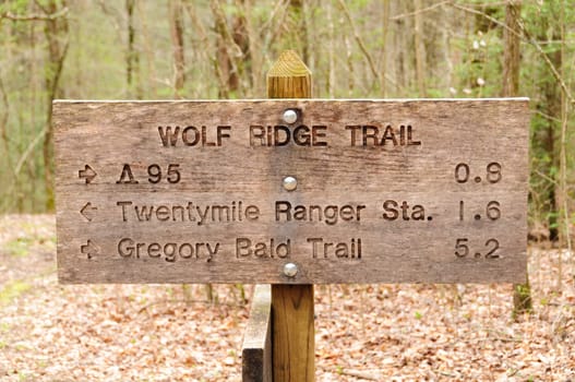 Backcountry sign in the Great Smoky Mountains