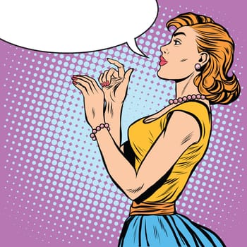 Retro girl goodbye pop art retro style