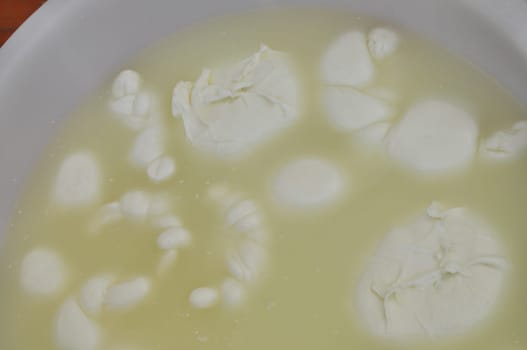 Traditional handmade mozzarella cheese fine food from Europe