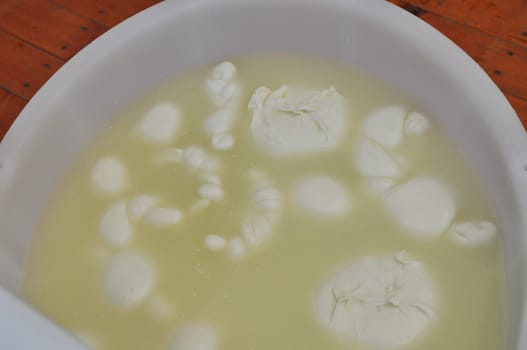 Traditional handmade mozzarella cheese fine food from Europe