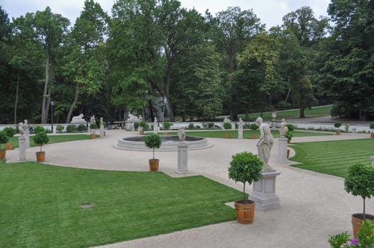 Public park in Warsaw, Poland
