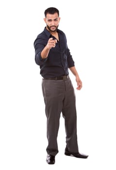 east asian handsome businessman on white isolated background