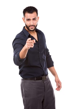 east asian handsome businessman on white isolated background