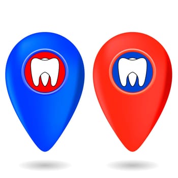 Dentist Icon, Dentist Red Marker, Dentist Red Icon, Dentist Icon Blue, Dentist Marker Blue, Dentist I, Dentist icon Set, Dentist Icon Isolated on White, Dentist Icon Web, Dentist Icon Art.