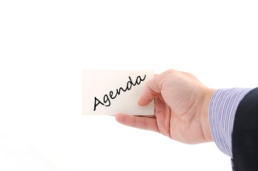 Agenda text concept isolated over white background
