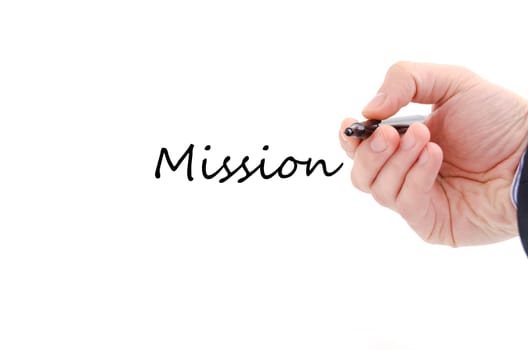 Mission text concept isolated over white background