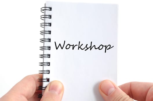 Workshop text concept isolated over white background