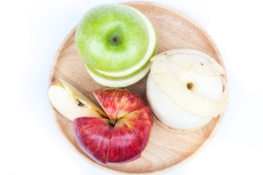 Three different kind of apples on white background, stock photo