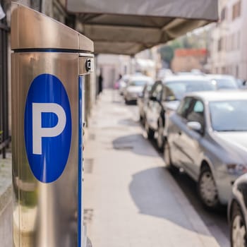 Machine parking on a city street