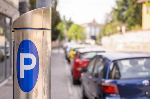 Machine parking on a city street