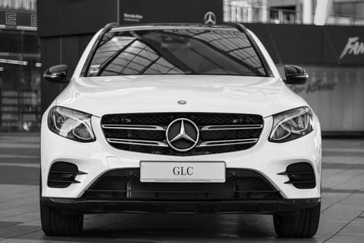 Munich, Germany - May 6, 2016: New model of elegant Mercedes-Benz GLC second generation crossover SUV.