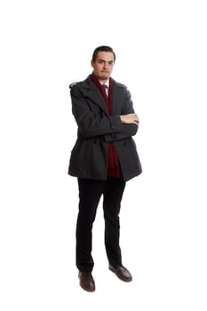 A young well dressed man on white background