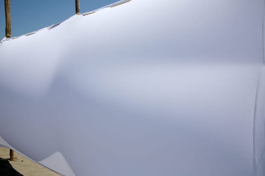 close up of blank white canvas
